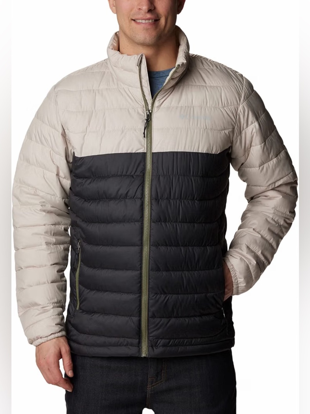 Columbia Powder Lite OmniHeat Insulated two tone men’s puffer jacket size 1X